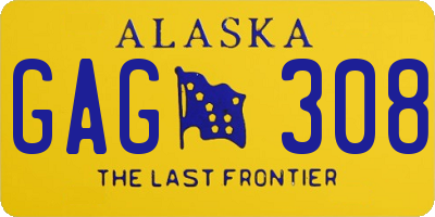 AK license plate GAG308