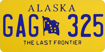 AK license plate GAG325