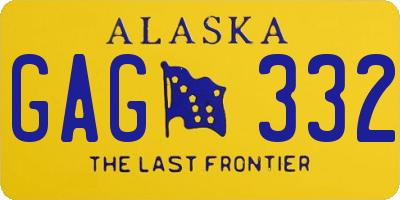 AK license plate GAG332