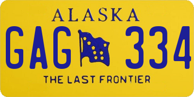 AK license plate GAG334