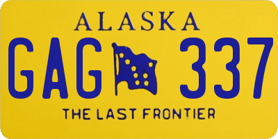 AK license plate GAG337