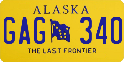 AK license plate GAG340