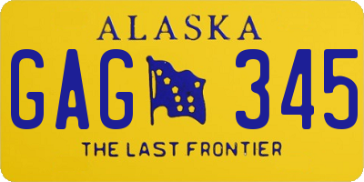 AK license plate GAG345