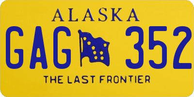 AK license plate GAG352