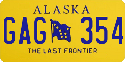 AK license plate GAG354