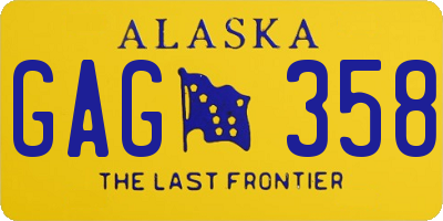 AK license plate GAG358