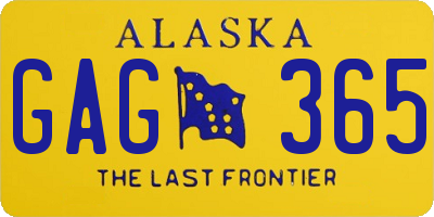 AK license plate GAG365