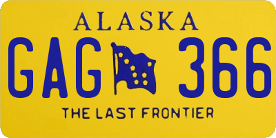 AK license plate GAG366