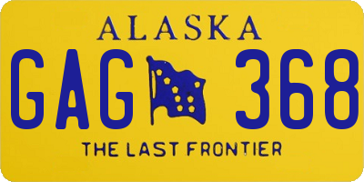 AK license plate GAG368