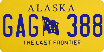 AK license plate GAG388