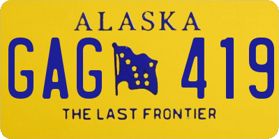 AK license plate GAG419