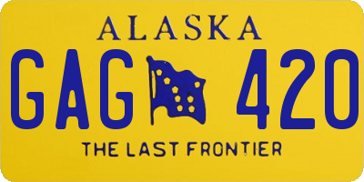 AK license plate GAG420
