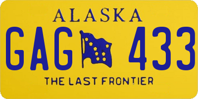 AK license plate GAG433