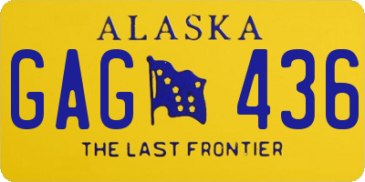 AK license plate GAG436