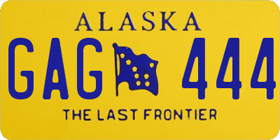 AK license plate GAG444