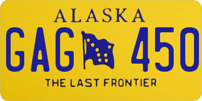 AK license plate GAG450
