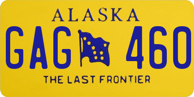 AK license plate GAG460