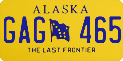 AK license plate GAG465