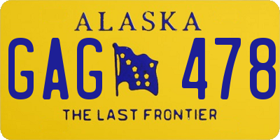 AK license plate GAG478