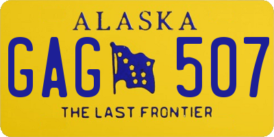 AK license plate GAG507