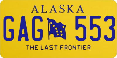 AK license plate GAG553