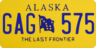 AK license plate GAG575