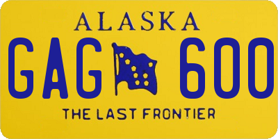 AK license plate GAG600