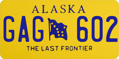 AK license plate GAG602