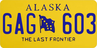 AK license plate GAG603