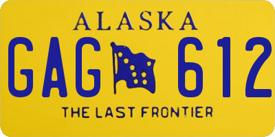 AK license plate GAG612