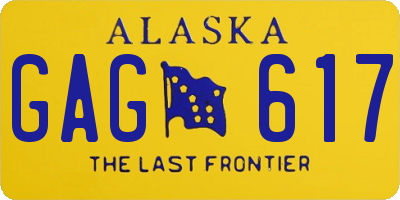 AK license plate GAG617