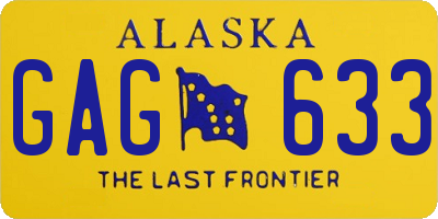 AK license plate GAG633
