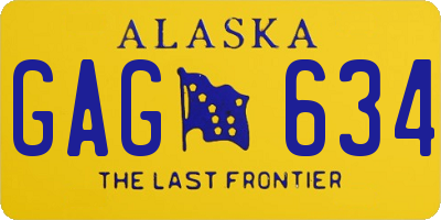 AK license plate GAG634
