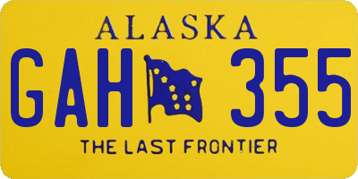 AK license plate GAH355