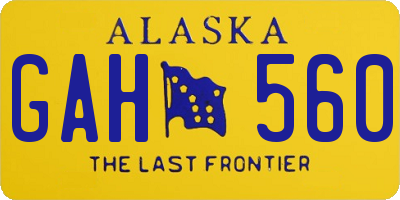 AK license plate GAH560