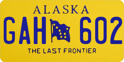 AK license plate GAH602