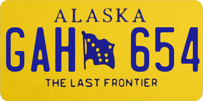 AK license plate GAH654