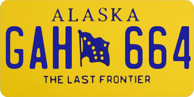 AK license plate GAH664