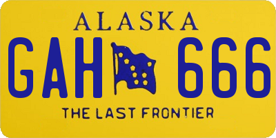 AK license plate GAH666