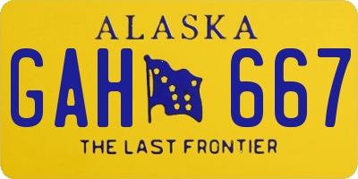 AK license plate GAH667