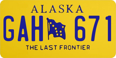AK license plate GAH671
