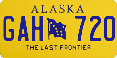 AK license plate GAH720