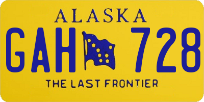 AK license plate GAH728