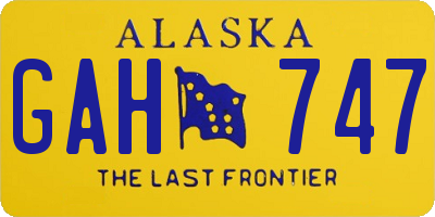 AK license plate GAH747
