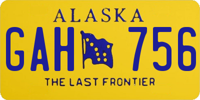 AK license plate GAH756
