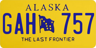 AK license plate GAH757