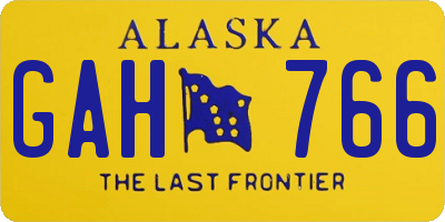 AK license plate GAH766
