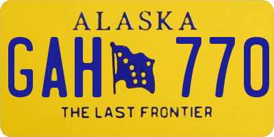 AK license plate GAH770