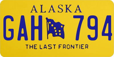 AK license plate GAH794