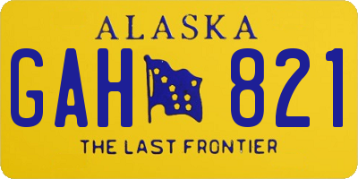 AK license plate GAH821